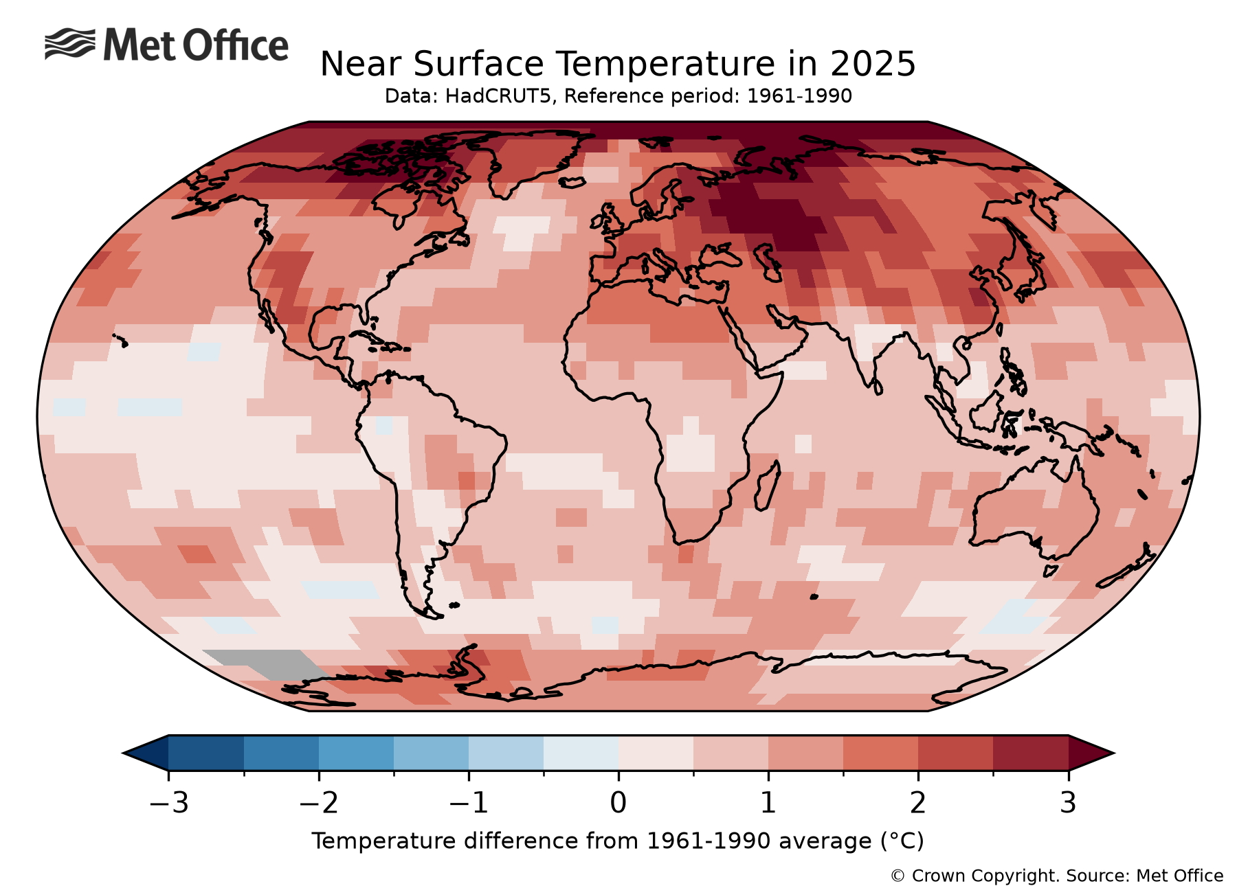 Global air temperature anomaly map.